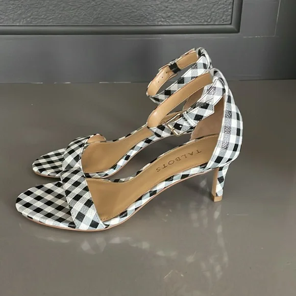 Talbots Black and White Checkered Women's Sandals - Picture 2 of 3